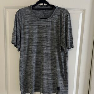Nike Pro Men's Black and Gray and Black Short Sleeve Tee